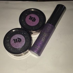 Urban decay single shadows TONIC & ASPHYXIA /heavy metal glitter liner STUDIO